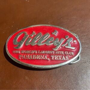 Vintage Gilley's Worlds Largest Nite Club Pasadena Texas Belt Buckle